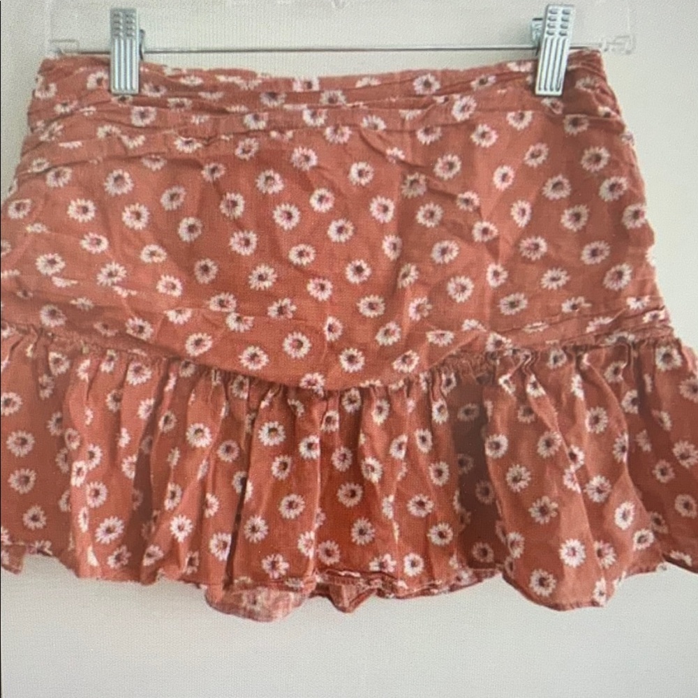 Floral Mini Skirt in Red